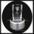 3D laser gravure Crystal Rose avec musique Rotate conduit Base